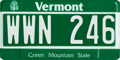 VT license plate WWN246
