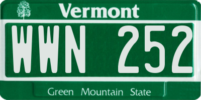 VT license plate WWN252