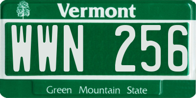 VT license plate WWN256