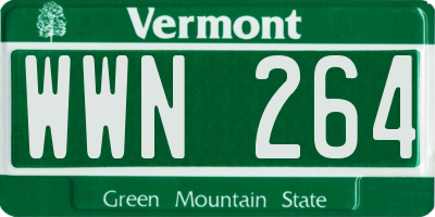 VT license plate WWN264
