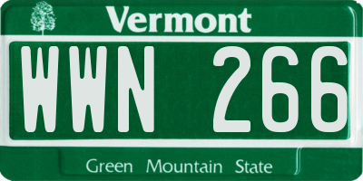 VT license plate WWN266