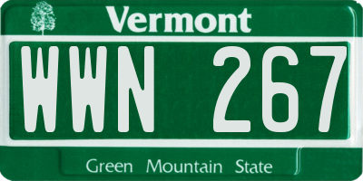 VT license plate WWN267