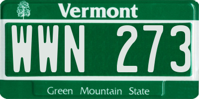 VT license plate WWN273