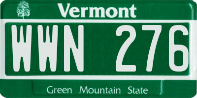 VT license plate WWN276