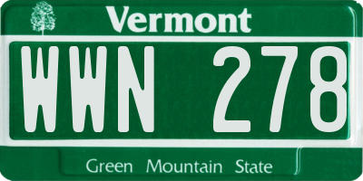 VT license plate WWN278