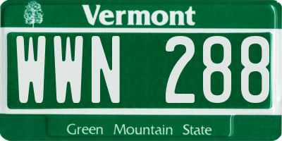 VT license plate WWN288