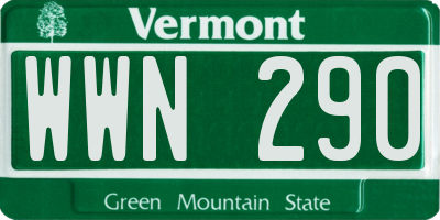 VT license plate WWN290