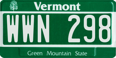 VT license plate WWN298