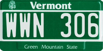 VT license plate WWN306