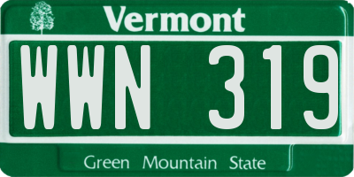 VT license plate WWN319