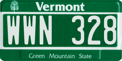 VT license plate WWN328