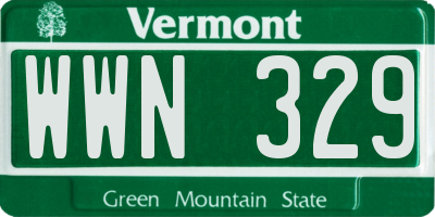 VT license plate WWN329