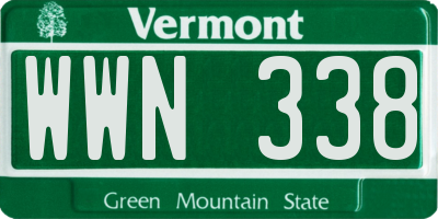 VT license plate WWN338