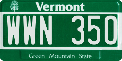 VT license plate WWN350