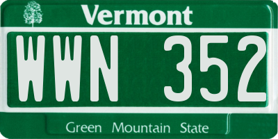 VT license plate WWN352