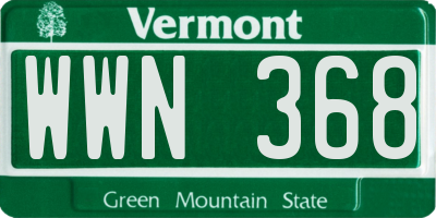 VT license plate WWN368