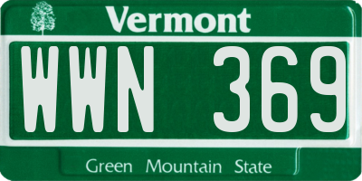 VT license plate WWN369