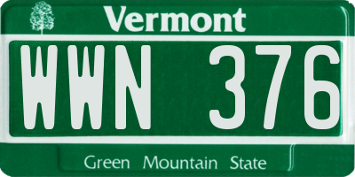 VT license plate WWN376