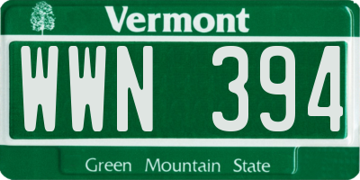 VT license plate WWN394