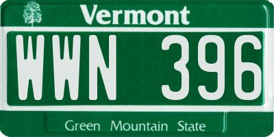 VT license plate WWN396