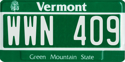 VT license plate WWN409
