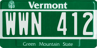 VT license plate WWN412