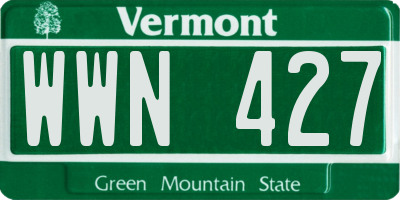VT license plate WWN427