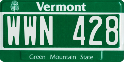 VT license plate WWN428