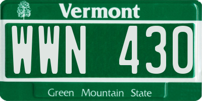 VT license plate WWN430