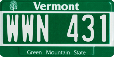 VT license plate WWN431