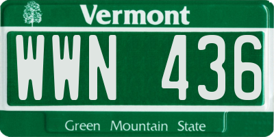 VT license plate WWN436