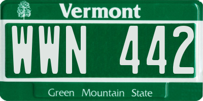 VT license plate WWN442