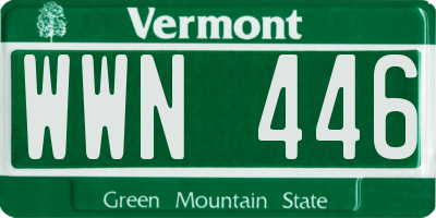 VT license plate WWN446