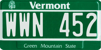 VT license plate WWN452