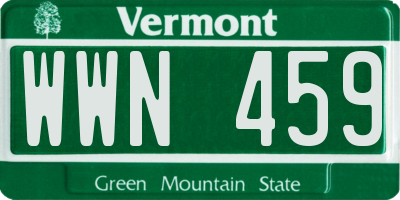 VT license plate WWN459