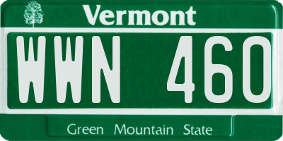 VT license plate WWN460