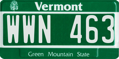 VT license plate WWN463