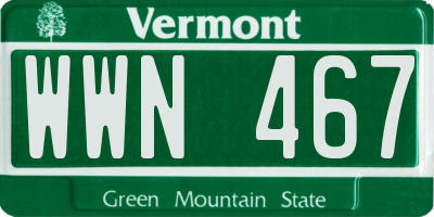 VT license plate WWN467