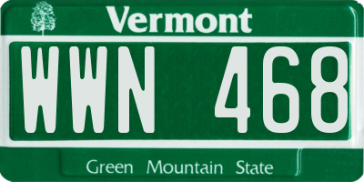 VT license plate WWN468