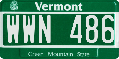 VT license plate WWN486