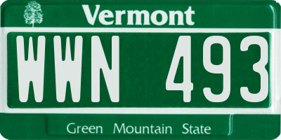 VT license plate WWN493