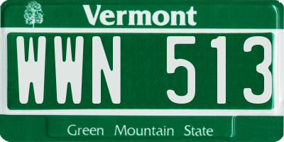 VT license plate WWN513