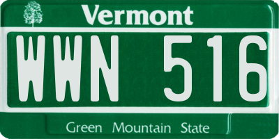 VT license plate WWN516