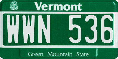 VT license plate WWN536