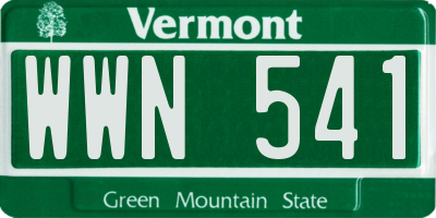 VT license plate WWN541