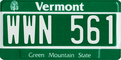 VT license plate WWN561