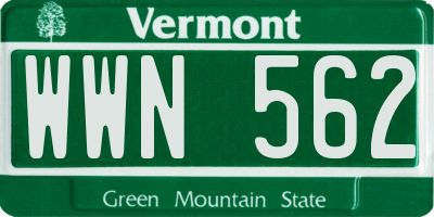 VT license plate WWN562