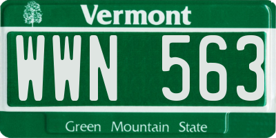 VT license plate WWN563