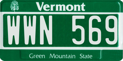 VT license plate WWN569
