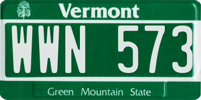 VT license plate WWN573